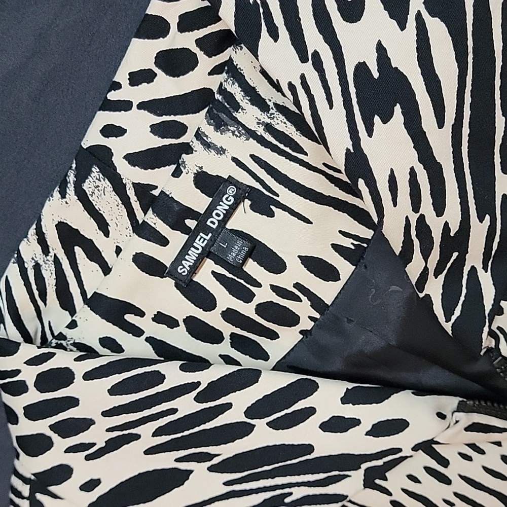 Samuel Dong Animal/Jacquard Long Lightweight Jacket With Belt Size Large - Picture 10 of 16